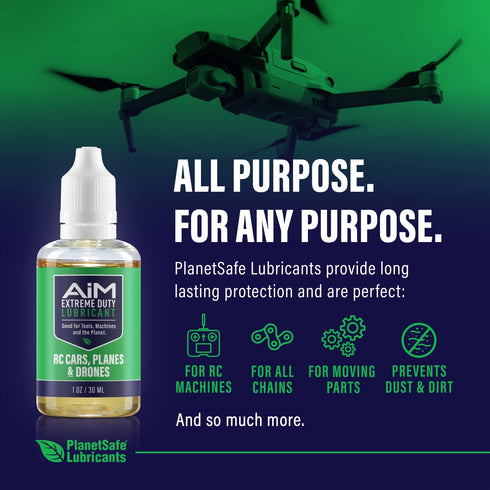 1oz PlanetSafe Lubricants AiM RC Gear Grease - - Non Synthetic Lubricant Spray for RC Cars, Planes & Drones - Reduce