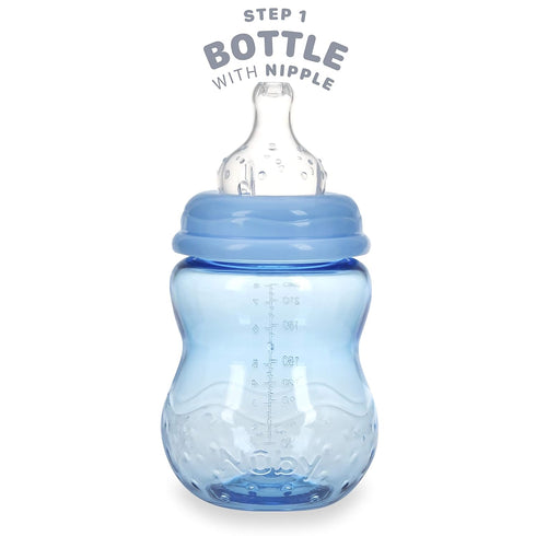 3 1 8 Oz Nuby in Baby Bottle to Training Sippy Cup - Toddler Cups Spill Proof with Soft Spout, Nipple & Removable Grip