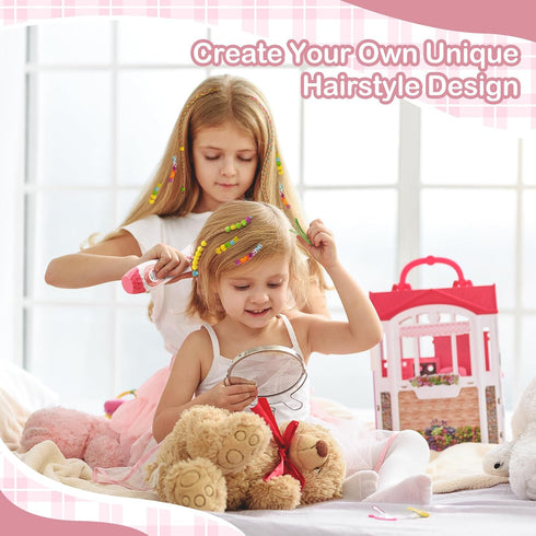 5 6 7 8 9 10 11 12 DIY Hair Braiding Machine with Beads - Kids Automatic Hair Styling Tool & Jewelry Maker Kit, Ideal