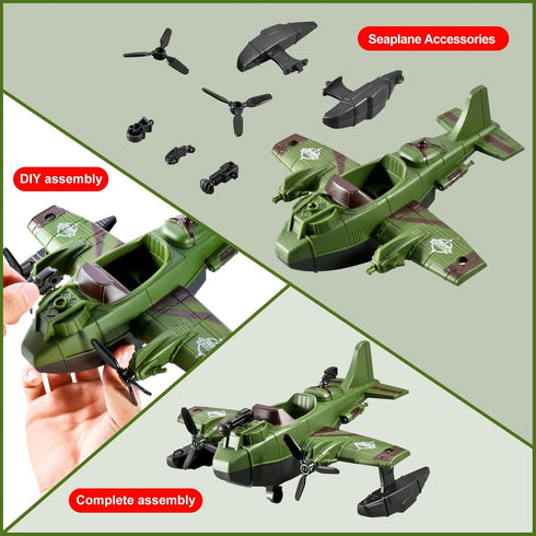 HOSPONY 78-in-1 Sets 4-7 6-8 8-14 Army Men Toys with Realistic Military Truck/Helicopter/Kayak Boat/Motorcycle/Army Men