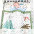 Set 4-Piece Set Set-Fits 52x28 inch SWESEN Dinosaur Crib Bedding for Boys, Crib Includes Quilt, Fitted Sheet, Skirt