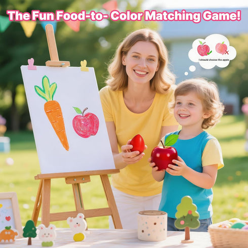 1-3, 16 1-3 Egg Crayons for Toddlers Colors Jumbo Easy-Grip Crayons with Anti-Roll Flat Bottom & Fruit Patterns