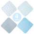 Softan Baby Washcloths, 24 Pack Extra Soft & Ultra Absorbent Baby Towels, 9x9 Blu Elephant for Sensitive Skin