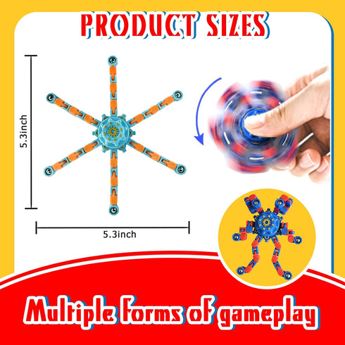 Sqlhrke 15 Pcs Fidget Spinner Toys Party Favors Gifts Prizes for Kids Adults Boys Girls,Transformable Robot Fingertip