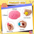 100 (3 Skylety Pcs Brain Stress Balls Bulk Halloween Funny Toy PU Hand Muscle Exercise Pressure Ball Brain Shaped Toy