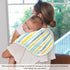 decor gift 4 Pack 22x11in Cotton Muslin Burp Cloths Easy Care Gray Blue and Pale Yellow Stripe Pattern Baby spit up
