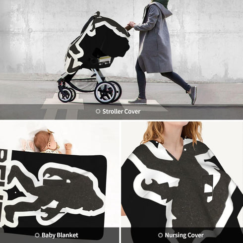 Zhbvncp I Believe Bigfoot Baby Car Seat Cover & Breastfeeding Nursing Cover - Breathable Stretch Fabric Multi-Use