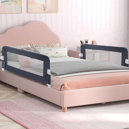 (47-Inch, BABY JOY Bed Rails for Toddlers, Extra Long, Swing Down Safety Bed Guard for Convertible Crib, Folding Baby