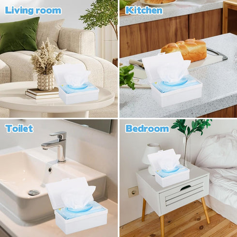FMOACEN Wipes Dispenser Compatible with Cottonelle Flushable Wet Wipes, Wipe Holder with Sealing Lid Design, Refillable