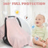 Muslin Car Seat Cover for Babies, Multi-use Nursing Cover, Breathable Infant Car Seat Canopy for Newborn (Pink)