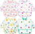 Accmor 4 Pack Long Sleeve Bibs, Baby Smock Waterproof Sleeved Bib Smock