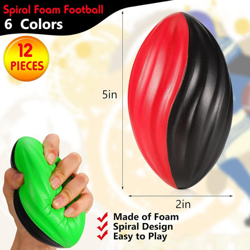 Jerify 12 Pcs Mini Footballs for Kids, 5 Inch Soft Waterproof Foam Footballs for Indoor and Outdoor Games