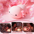 Dimmable Axolotl Lamp, Axolotl Cute Night Light Gifts, Rechargeable Bedside Nightlight, Squishy Silicone Animal Touch