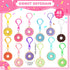 48 Pcs Sweet Donut Keychain Party Favors, Sweet Doughnut Theme Birthday Supplies, 12 Colors for Kids Goodie Bags