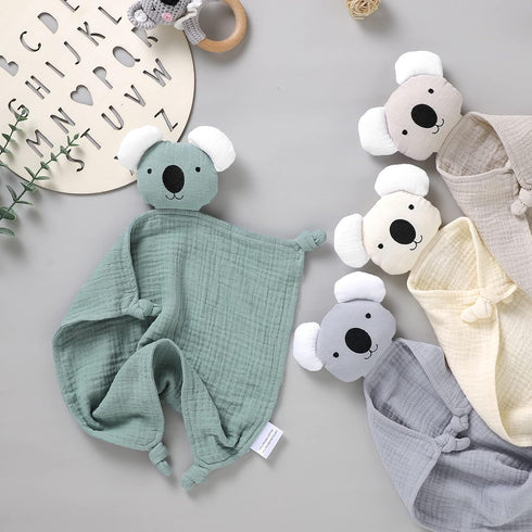 LAWKUL Baby Lovey Organic Cotton Muslin Security Blanket, Soft Breathable Lovie for Boys and Girls