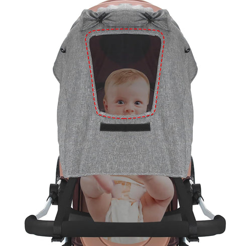Universal Stroller Sun Protection, Baby Carriage UV Shelter with Mesh Window and Water Resistance