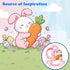 Duannick 3+ 3 6 9 12 Easter Baby Teething Toys for Months, Silicone Bunny Rabbit Teether for Babies Months, Teething