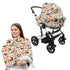 Sarogrorin 2PCS Floral Chickens Baby Car Seat Cover Stretchy Carrier Covers for Stroller/Shopping Cart Nursing Pillow