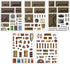 Loke BattleMats RPG Accessories Scenery - Town Trimmings with 100+ Reusable Static Clings, Medieval
