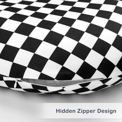 DILIMI Nursing Pillow Cover and Newborn Lounger Cover, Soft Comfortable Slipcover for Baby Girl Boys, Black Checkered