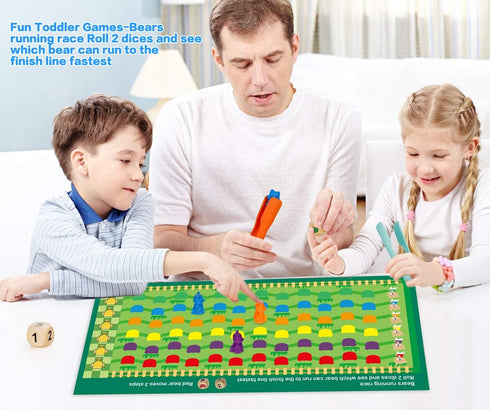 Rainbow Counting Bears with Matching Sorting Cups - 90 Piece STEM Educational Math Manipulatives Toy Set for Toddlers