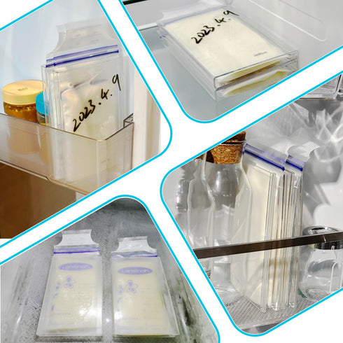 Freeze Flat Breast Milk Storage Bag, Breastmilk Freezer Flattener Kit for Organizer, Fit 3 4 5 6oz, 2-Pack