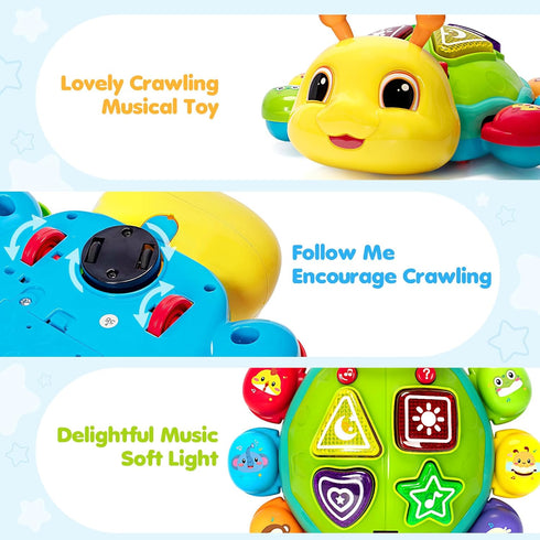 6-12 7 8 9 10 11 Tummy 1 Baby Crawling Toys for Months, Musical Toys for Infants Months, Early Learning Educational Toy