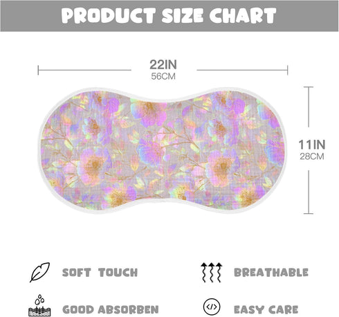 decor gift 4 Pack 22x11in Cotton Baby Burp Cloths Soft and Absorbent? Rose Flower Pink Purple Feeding Cloth