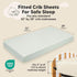 2-Pack 100% Set, 52x28 KeaBabies Muslin Crib Sheets for Boys, Girls - Organic Cotton Fitted Baby Crib Mattress Sheet