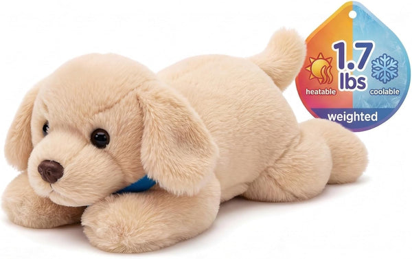 Heating Pad Stuffed Animal, 1.7lb Microwavable Dog Plush for Cramps & Anxiety