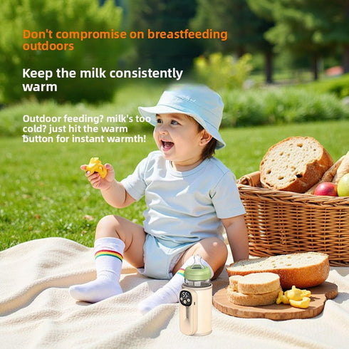 ViaGasaFamido Portable Bottle Warmer Baby Milk Insulation Case Cordless Universal Dual Home Car Mounted Smart Constant