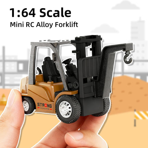 cxjoigxi 1/64 2 1 6+ Mini RC Forklift Toy, Forklift Truck Rechargeable, App & Remote Control, in Transformable Lift