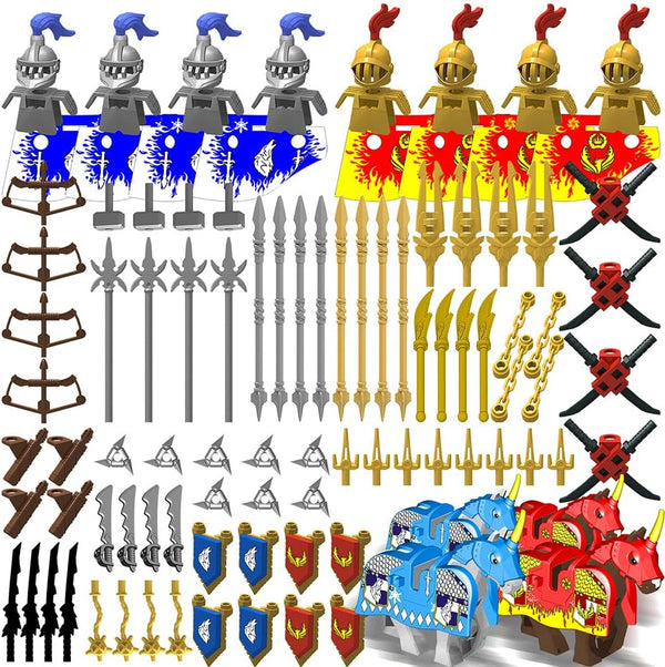 Weapon Pack for Minifigures Knight Weapons Set Accessories Kit Include Armor Helmet