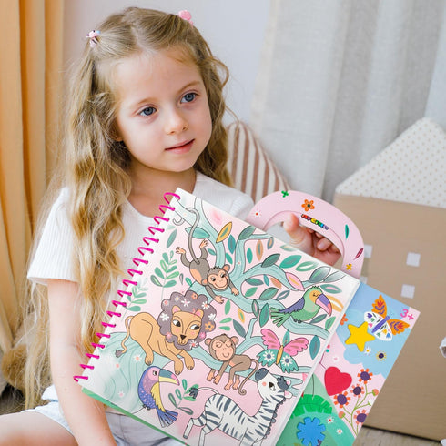3-5 4 1 Set Avenir Reusable Water Coloring Book for Toddlers Years, Road Trip & Airplane Mess-Free Portable Educational