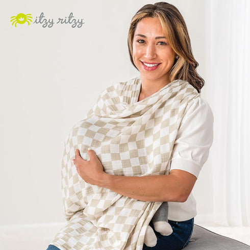 Tummy 47 47 Itzy Ritzy Breastfeeding Boss Multi-Use Cover A Nursing Cover, Swaddle, Car Seat Wrap, Time Mat & Burp