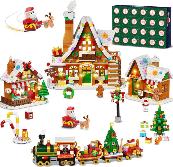INSOON Advent Calendar 2025 Gingerbread House Mini Building Set with Light, 24