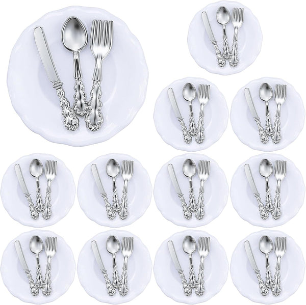 Skylety 8 Pieces 1: 12 Scale Minature Dollhouse Accessories Mini House Plates
