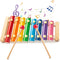 LovesTown Wooden Xylophone for Kids, Musical Toy with 2 Child Safe Mallets, 8 Diatonic Keys for Toddlers