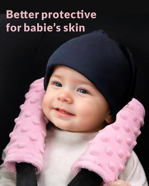 2 Pack Car Seat Belt Covers for Baby Kids, Soft Reversible Car Seat Shoulder Strap Pads, Seatbelt Cushion, Neck Strap