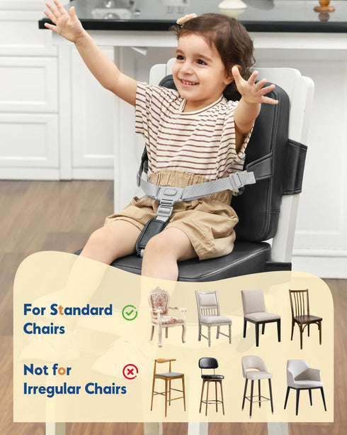 HOMEAL Booster Seat for Kitchen Chair - Toddler Booster Seat for Dining Table - Dining Seat with Adjustable Straps