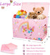 Large Toy Box Chest - Collapsible Sturdy Organizer for Kids, 25"x13"x16" Pink Toy Storage Bins with Lids
