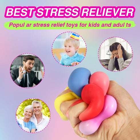 Neec 24 Pack Slow Rising Stress Cube , Dough Stress Balls Soft Fidget Squishy Toys for Anxiety Relief, Pull Stretch