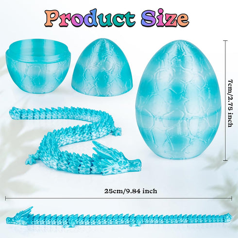 12 Packs 3D Set Printed Dragon Eggs with Articulated Dragon Inside, Fidget Toys for Kids & Adults, Easter Christmas