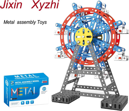 Jixin Xyzhi Sets Sets 8-16 Building STEM Assembly Metal Toys Ferris Wheel Model Kit Engineering Building kit for Adults