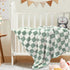 HOMRITAR Checkered Baby Blanket 30 x 40 Inch, Sage Green Soft Fluffy Reversible Lightweight Blanket