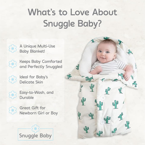 The Swaddle Blanket - Green Cactus Sleep Swaddle for Baby Boy & Girl, Infant Sleep Sack 0-3 Months
