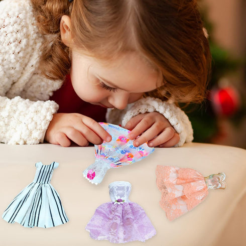 BJDBUS 6 Pcs Mini Gown Dress for 11.5 inch Girl Doll Clothes Playset