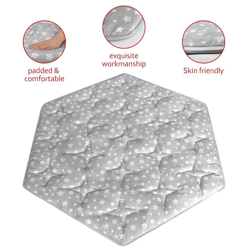 59 Inch Hexagon Playpen Mat Compatible with POP 'N GO Baby Playpen, Hexagon Playpen Mattress Pad, Non Slip and Padded