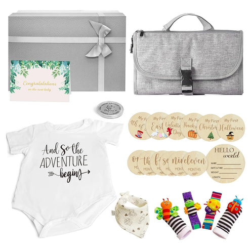 JWEX Baby Shower Gifts - Baby Gift Basket Baby Wrist Rattle Socks Portable