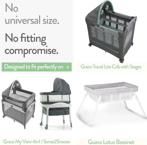 20 30 2 Pack Travel Lite Crib Sheets Compatible with Graco Travel Lite Crib with Stages Fits Perfectly on x Mattress
